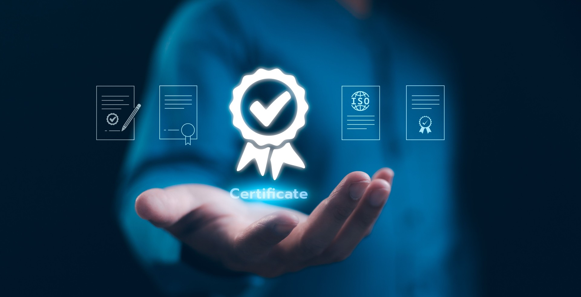 ISO 9001 standard for quality management of organizations with an auditor. Standard quality control certification assurance guarantee for automation process. Quality management, approve certificate.